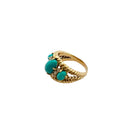 Bague Jarretière en or jaune, turquoise et diamants - Castafiore