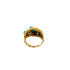 Bague Jarretière en or jaune, turquoise et diamants - Castafiore