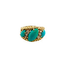 Bague Jarretière en or jaune, turquoise et diamants - Castafiore