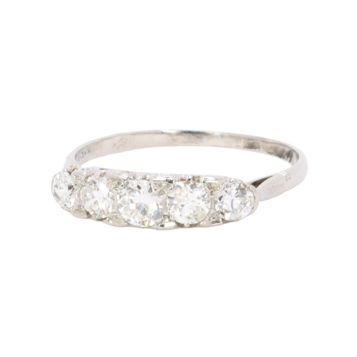 Bague Jarretière en platine et diamant - Castafiore