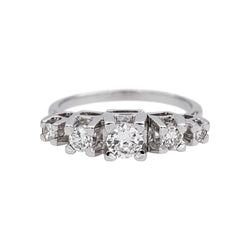 Bague Jarretière en platine et diamant - Castafiore