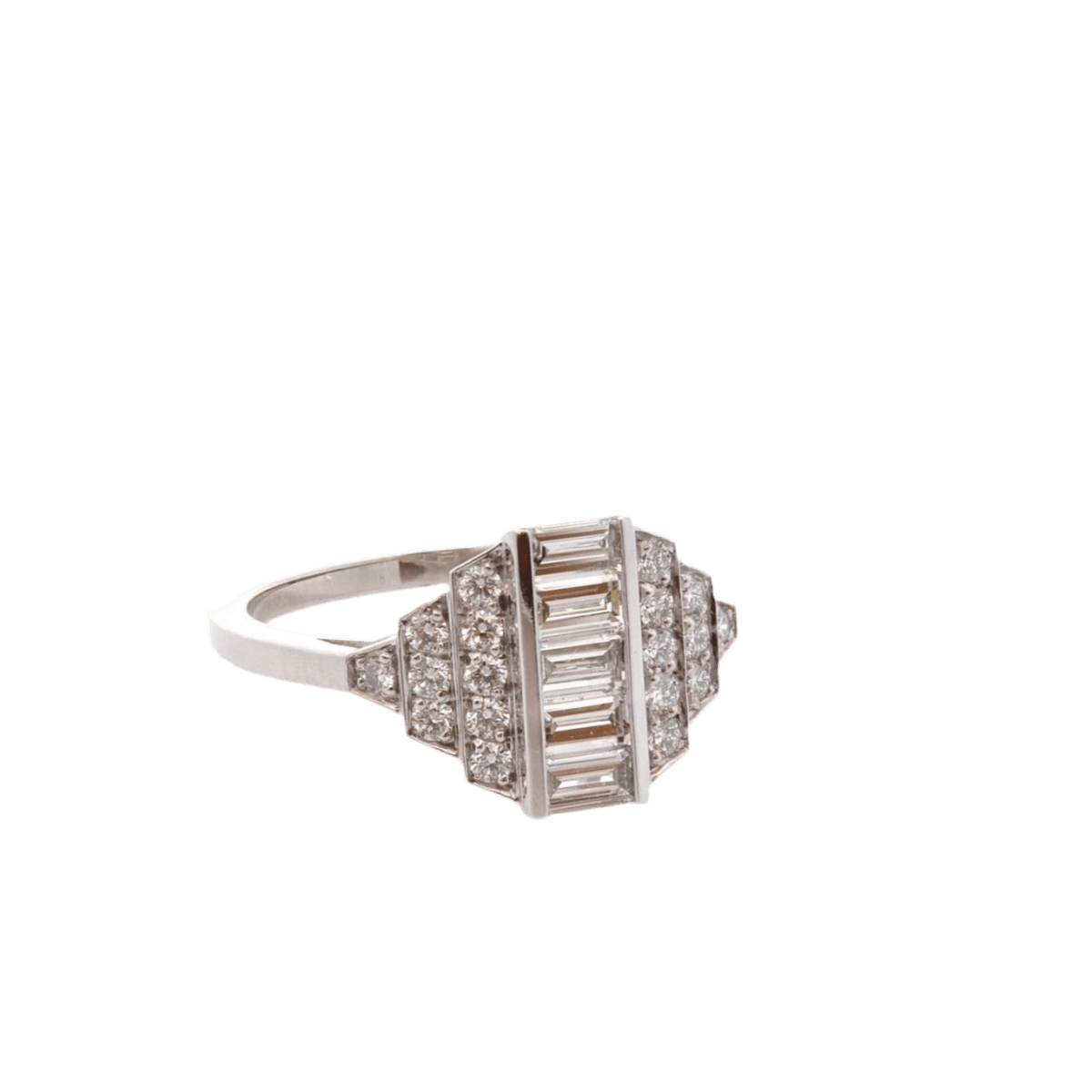 Bague Jarretière en platine et diamants - Castafiore