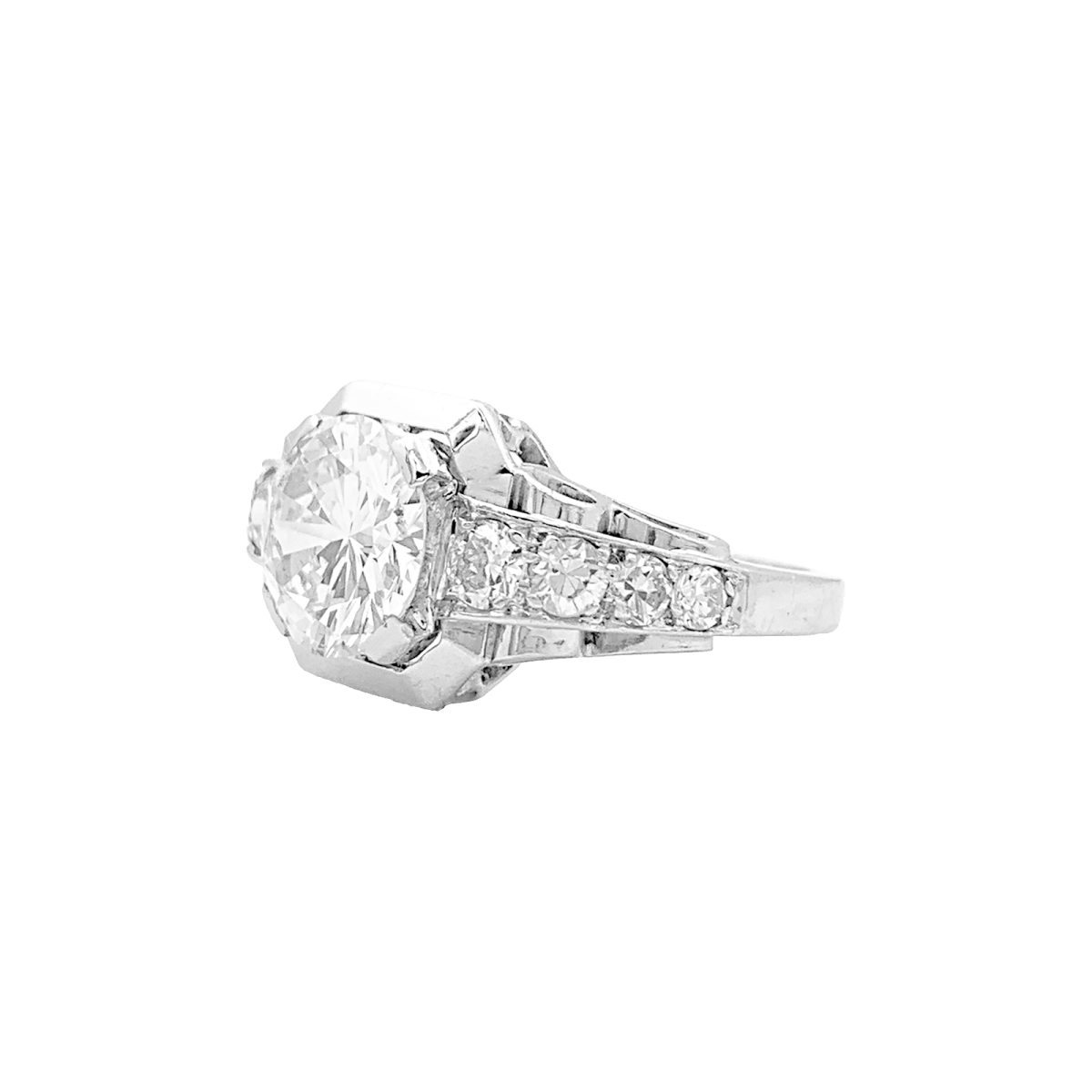 Bague Jarretière en platine et diamants - Castafiore