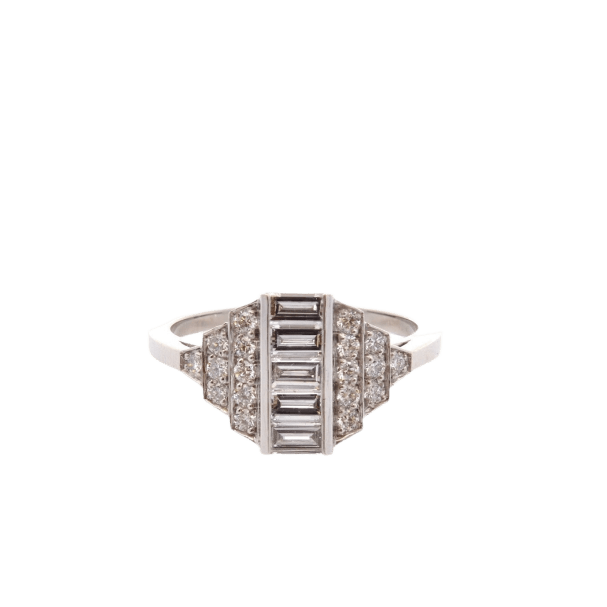 Bague Jarretière en platine et diamants - Castafiore