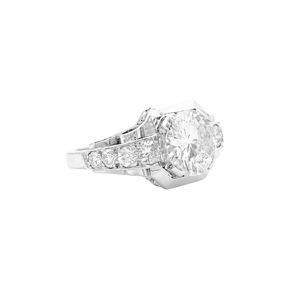 Bague Jarretière en platine et diamants - Castafiore