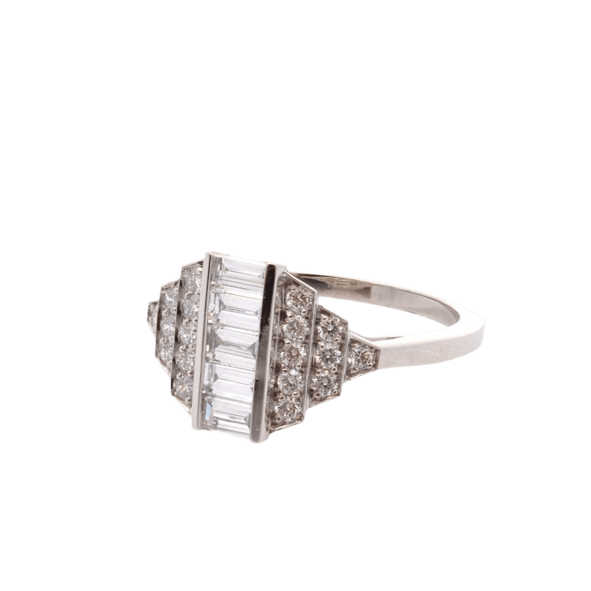 Bague Jarretière en platine et diamants - Castafiore