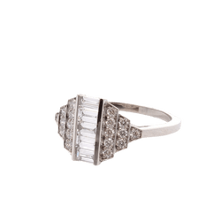 Bague Jarretière en platine et diamants - Castafiore