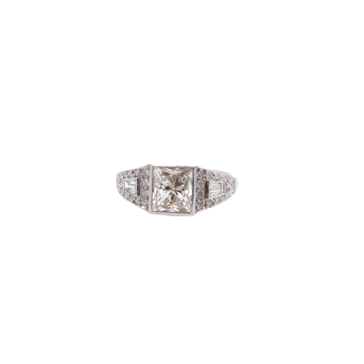 Bague Jarretière en platine et diamants - Castafiore