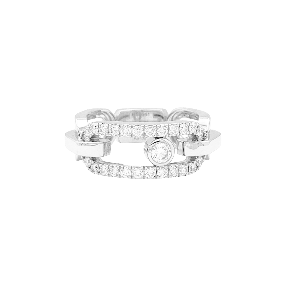 Bague Jarretière MESSIKA "Move Link" en or blanc et diamants - Castafiore
