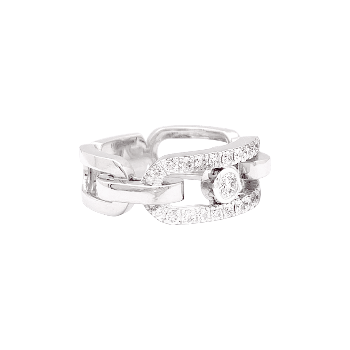 Bague Jarretière MESSIKA "Move Link" en or blanc et diamants - Castafiore