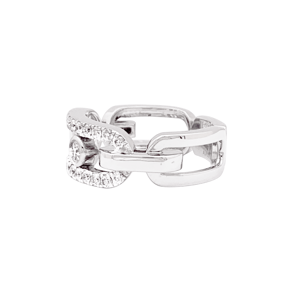 Bague Jarretière MESSIKA "Move Link" en or blanc et diamants - Castafiore