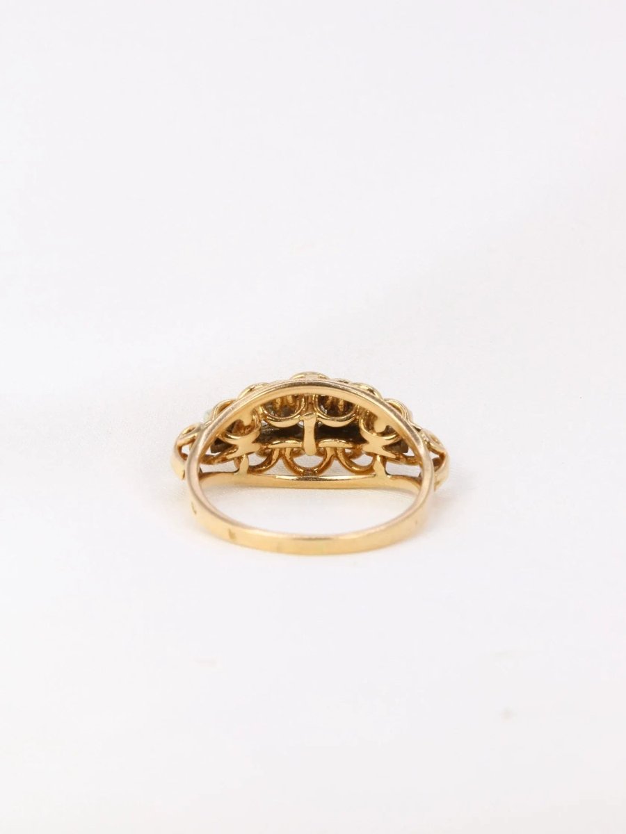 Bague jarretière vintage en or et diamants - Castafiore