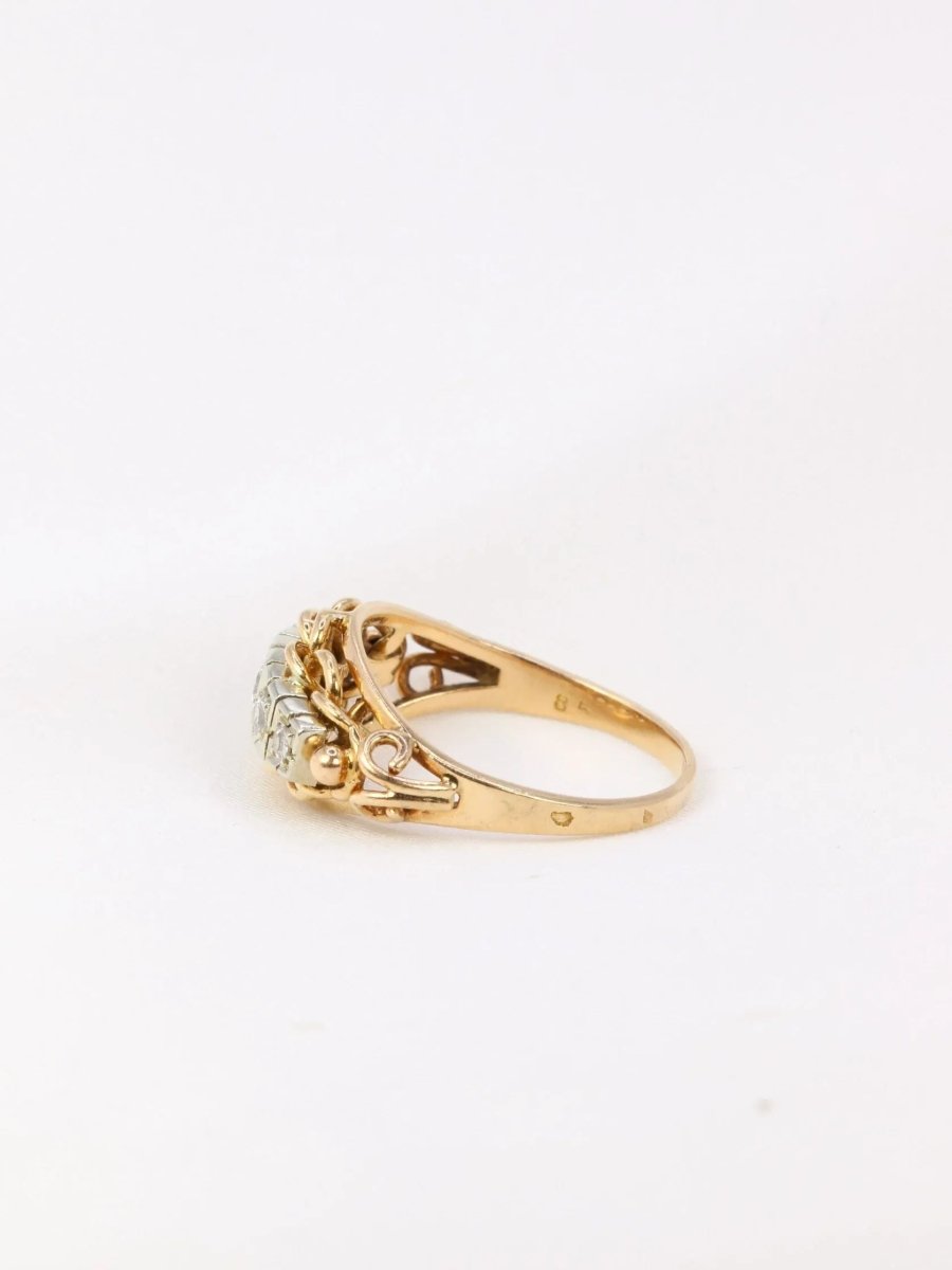 Bague jarretière vintage en or et diamants - Castafiore