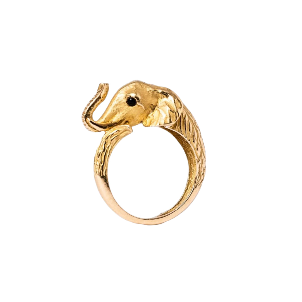 Bague JEAN ET PIERRE BELLIN Éléphant en or jaune et onyx - Castafiore