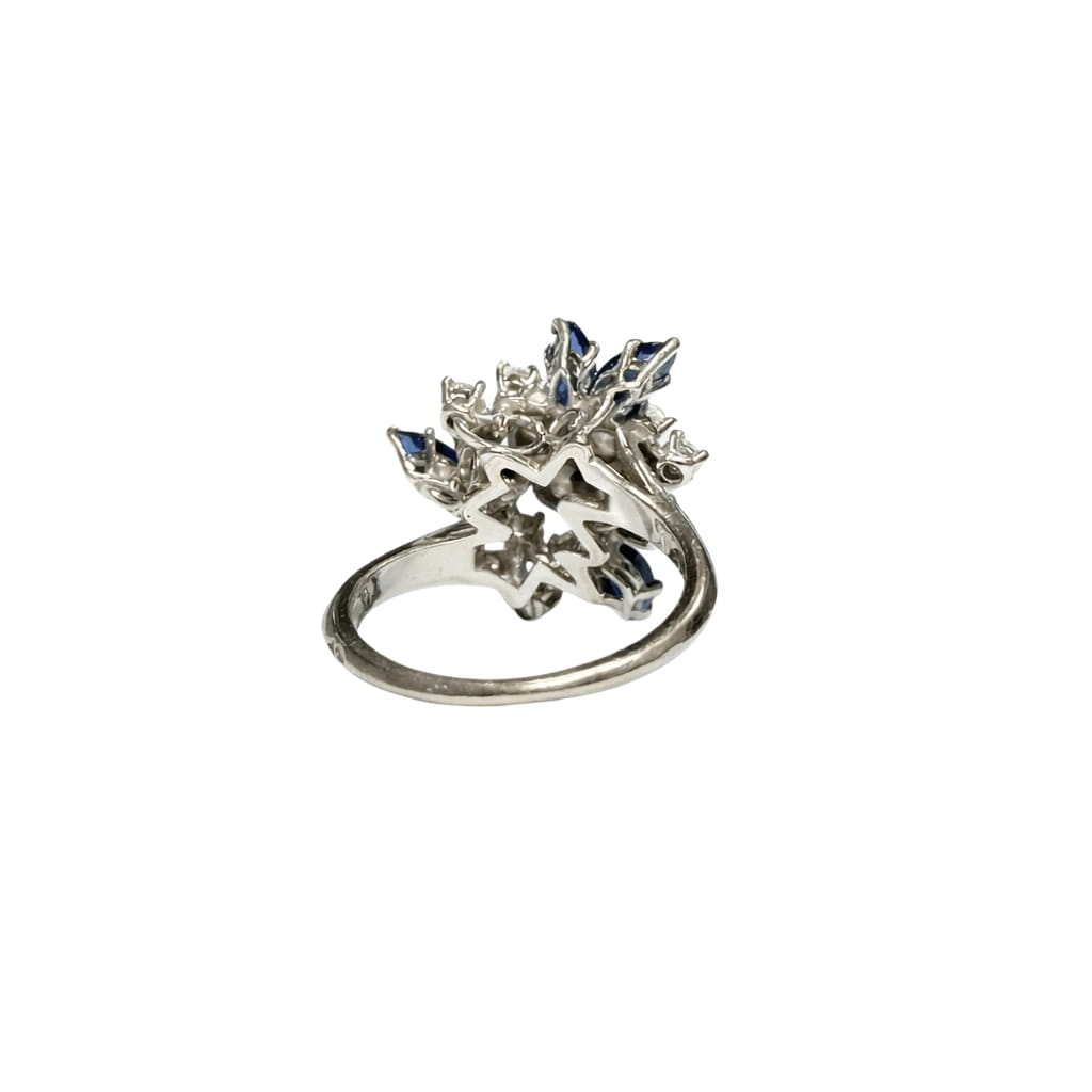 Bague JEAN ET PIERRE BELLIN en or blanc, platine, saphirs et diamants - Castafiore
