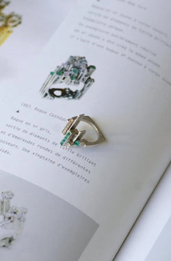 Bague Jean Vendôme Diamants et Emeraudes sur Or Blanc - Castafiore