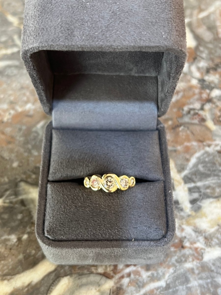 Bague Jonc 1 Carat Diamants Or Jaune 18 Carats - Castafiore