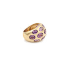 Bague Jonc Améthystes Or Jaune 18 Carats - Castafiore