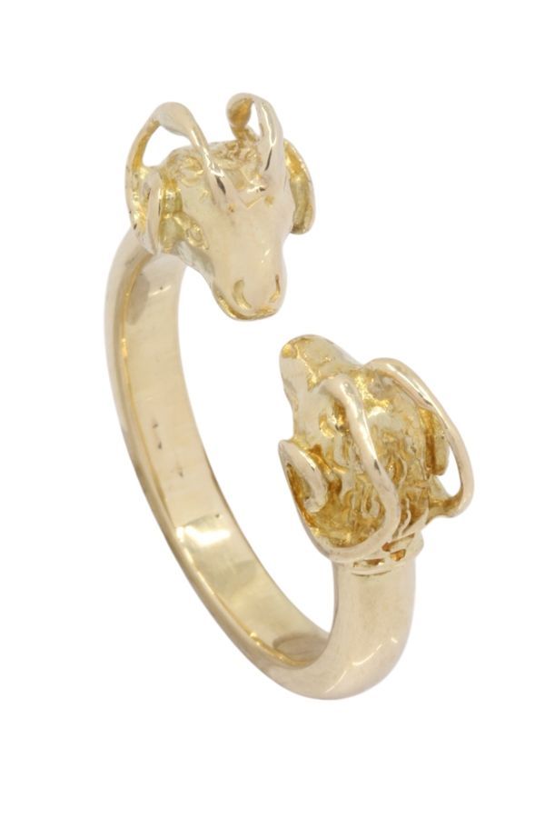 Bague Jonc béliers en or jaune - Castafiore