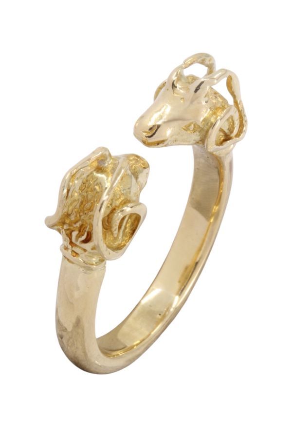 Bague Jonc béliers en or jaune - Castafiore