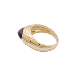 Bague Jonc BOUCHERON "Jaïpur" en or jaune et grenat - Castafiore