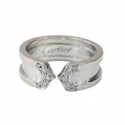 Bague Jonc CARTIER "C2" en or blanc et diamants - Castafiore