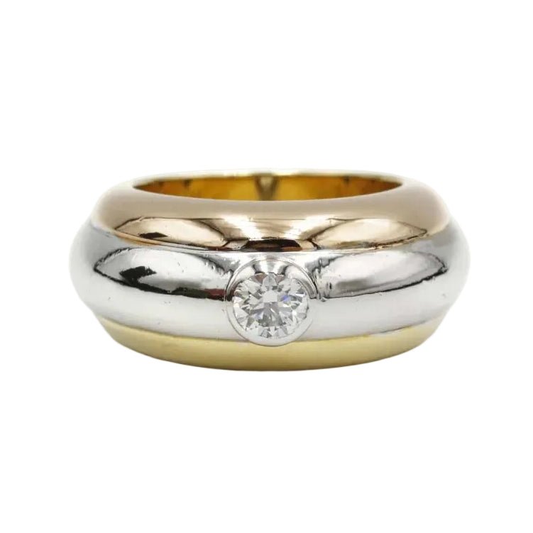 Bague Jonc CARTIER en or blanc, or jaune, or rose et diamant - Castafiore