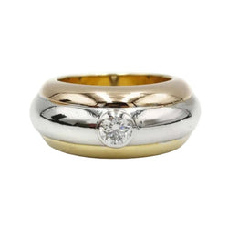 Bague Jonc CARTIER en or blanc, or jaune, or rose et diamant - Castafiore