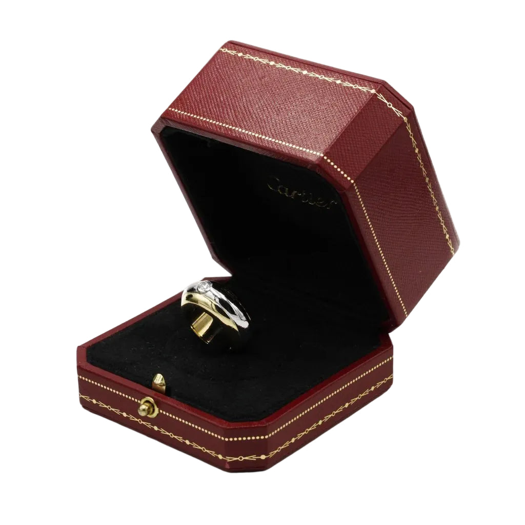 Bague Jonc CARTIER en or blanc, or jaune, or rose et diamant - Castafiore