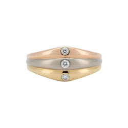 Bague Jonc CARTIER en or jaune, or blanc, or rose et diamants - Castafiore