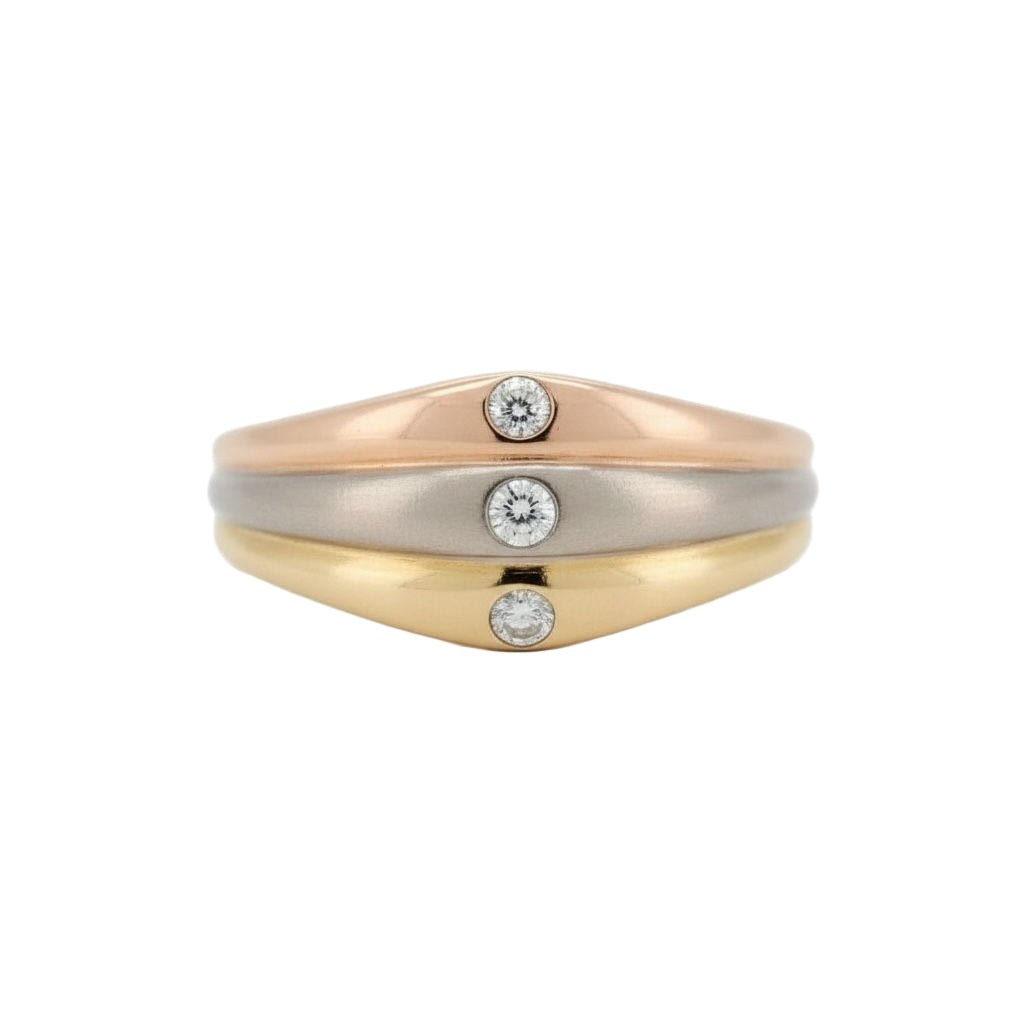 Bague Jonc CARTIER en or jaune, or blanc, or rose et diamants - Castafiore