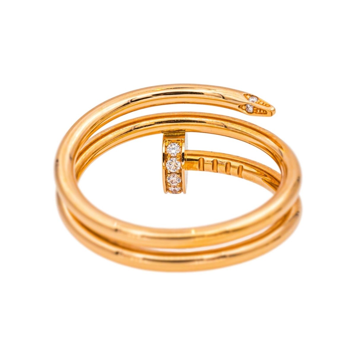 Bague Jonc CARTIER "Juste un clou double tour" en or rose et diamants - Castafiore