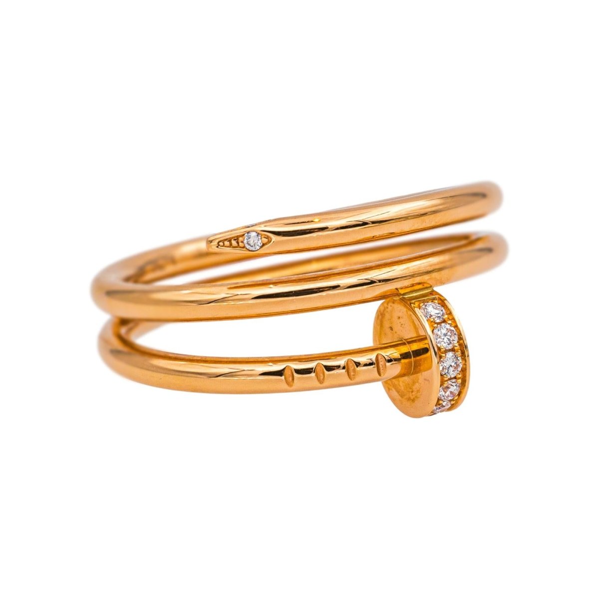 Bague Jonc CARTIER "Juste un clou double tour" en or rose et diamants - Castafiore