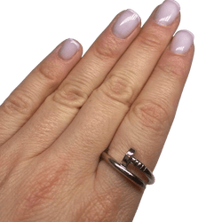 Bague Jonc CARTIER "Juste un clou" en or blanc - Castafiore