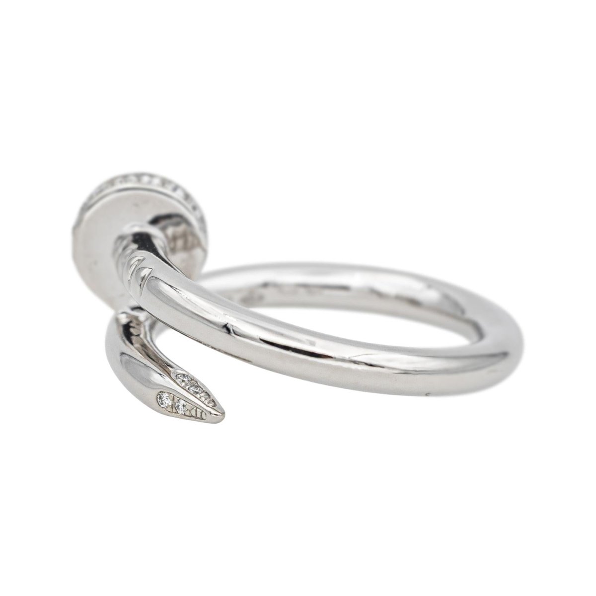 Bague Jonc CARTIER "Juste un Clou" en or blanc et diamants - Castafiore