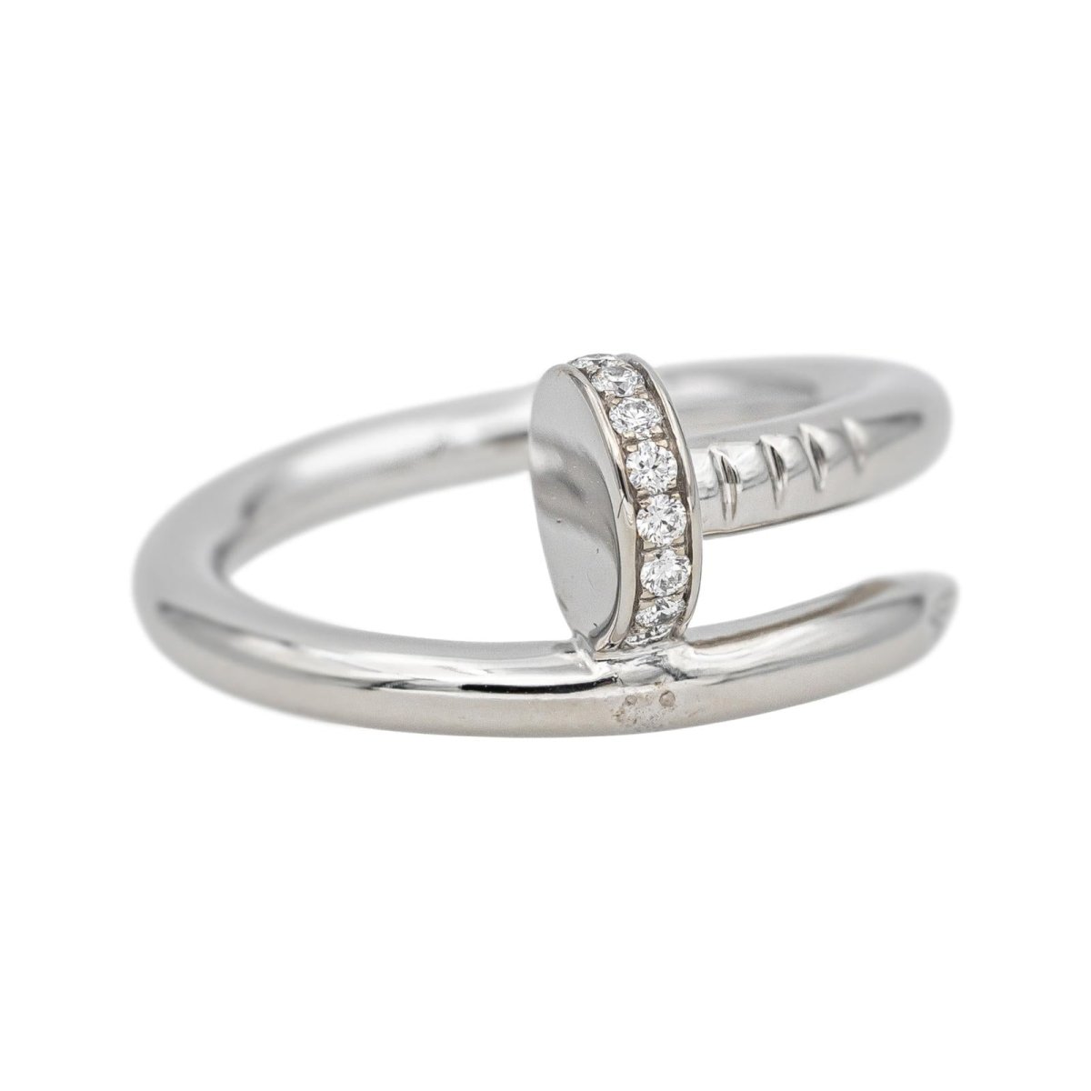 Bague Jonc CARTIER "Juste un Clou" en or blanc et diamants - Castafiore