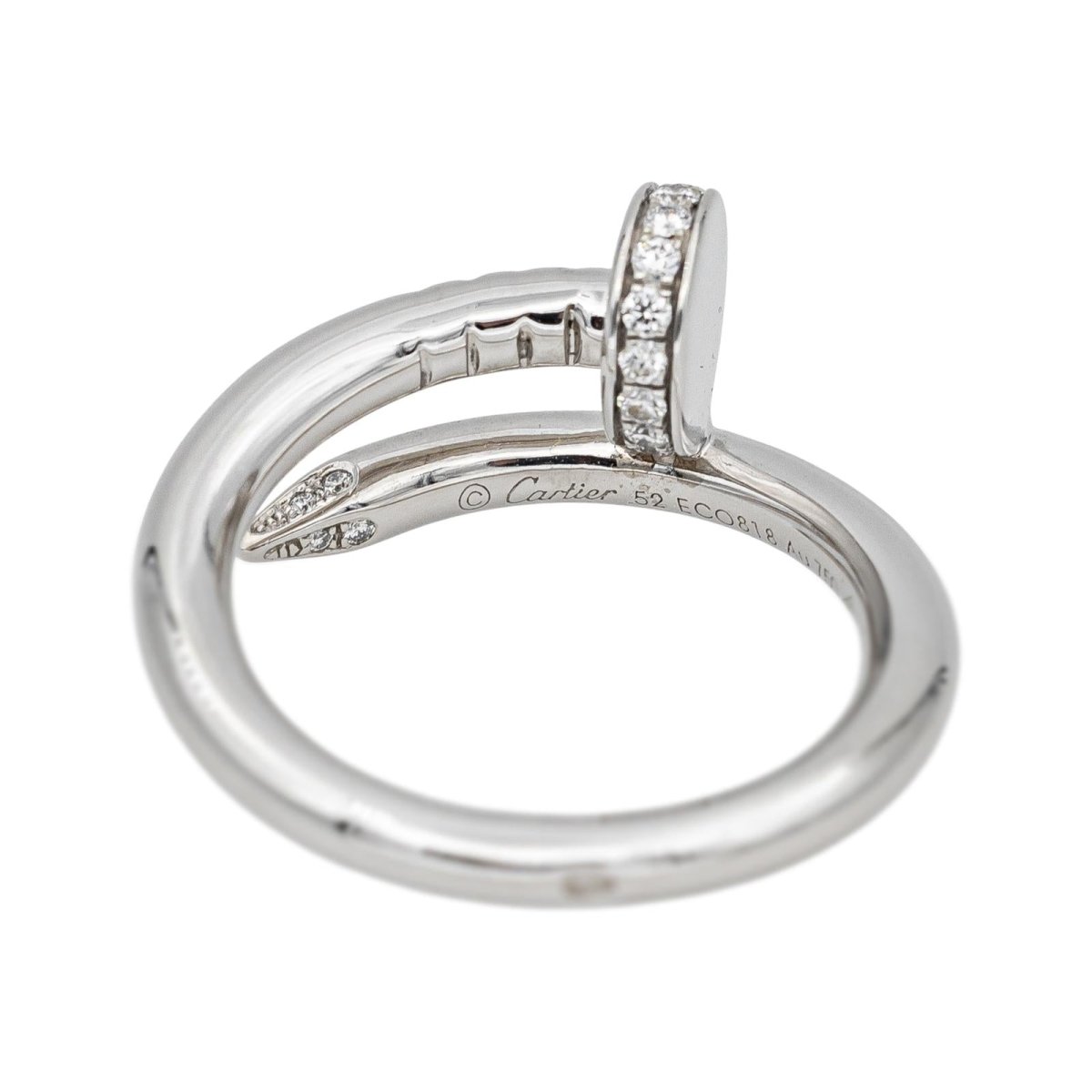Bague Jonc CARTIER "Juste un Clou" en or blanc et diamants - Castafiore