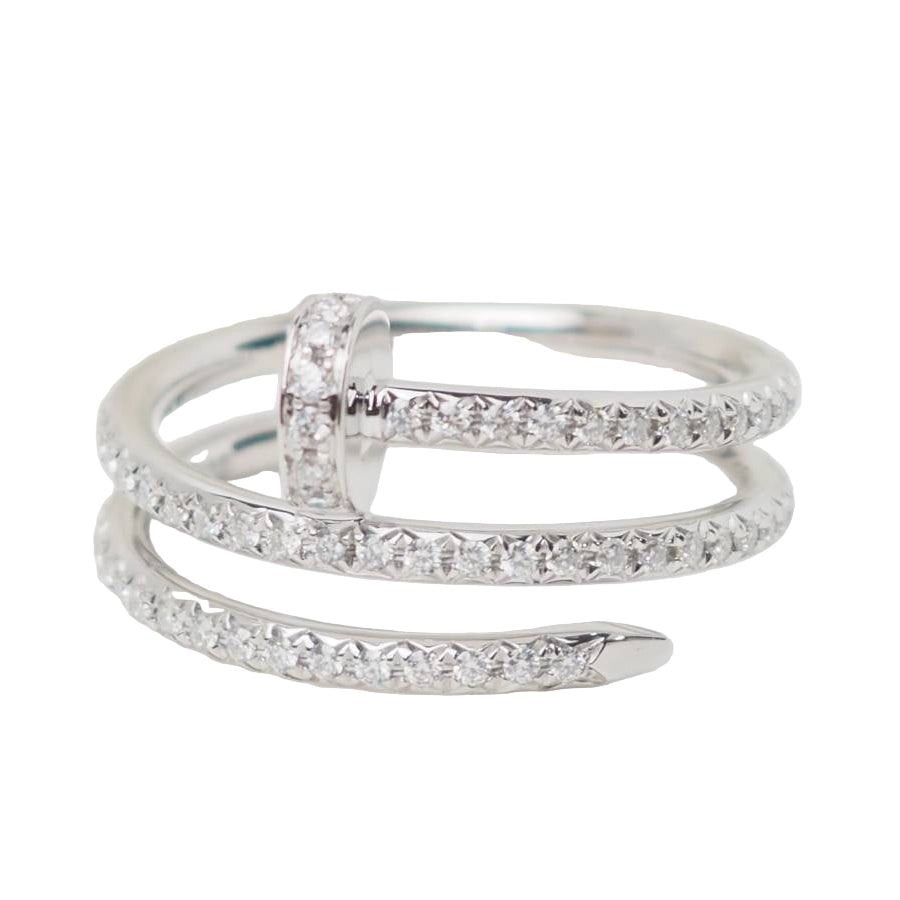 Bague Jonc CARTIER "Juste un Clou" en or blanc et diamants - Castafiore
