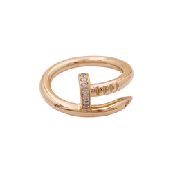 Bague Jonc CARTIER "Juste un Clou" en or rose et diamants - Castafiore