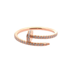 Bague Jonc CARTIER "Juste un Clou" en or rose et diamants - Castafiore