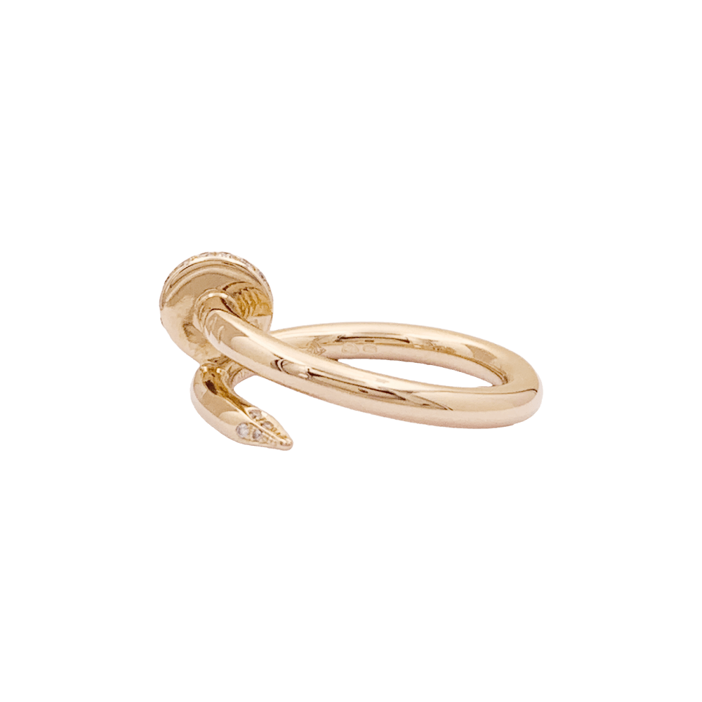 Bague Jonc CARTIER "Juste un Clou" en or rose et diamants - Castafiore