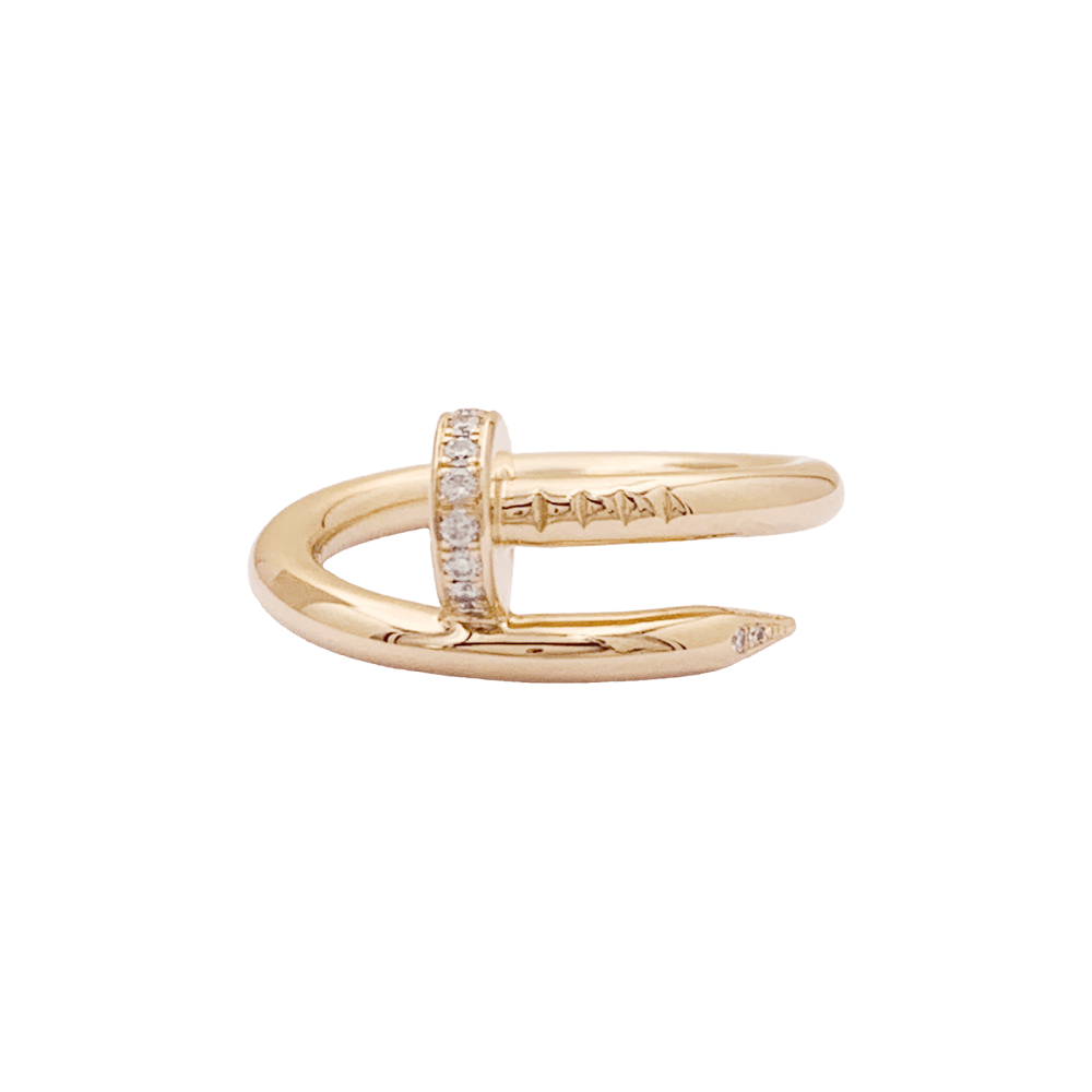 Bague Jonc CARTIER "Juste un Clou" en or rose et diamants - Castafiore