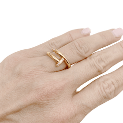 Bague Jonc CARTIER "Juste un Clou" en or rose et diamants - Castafiore