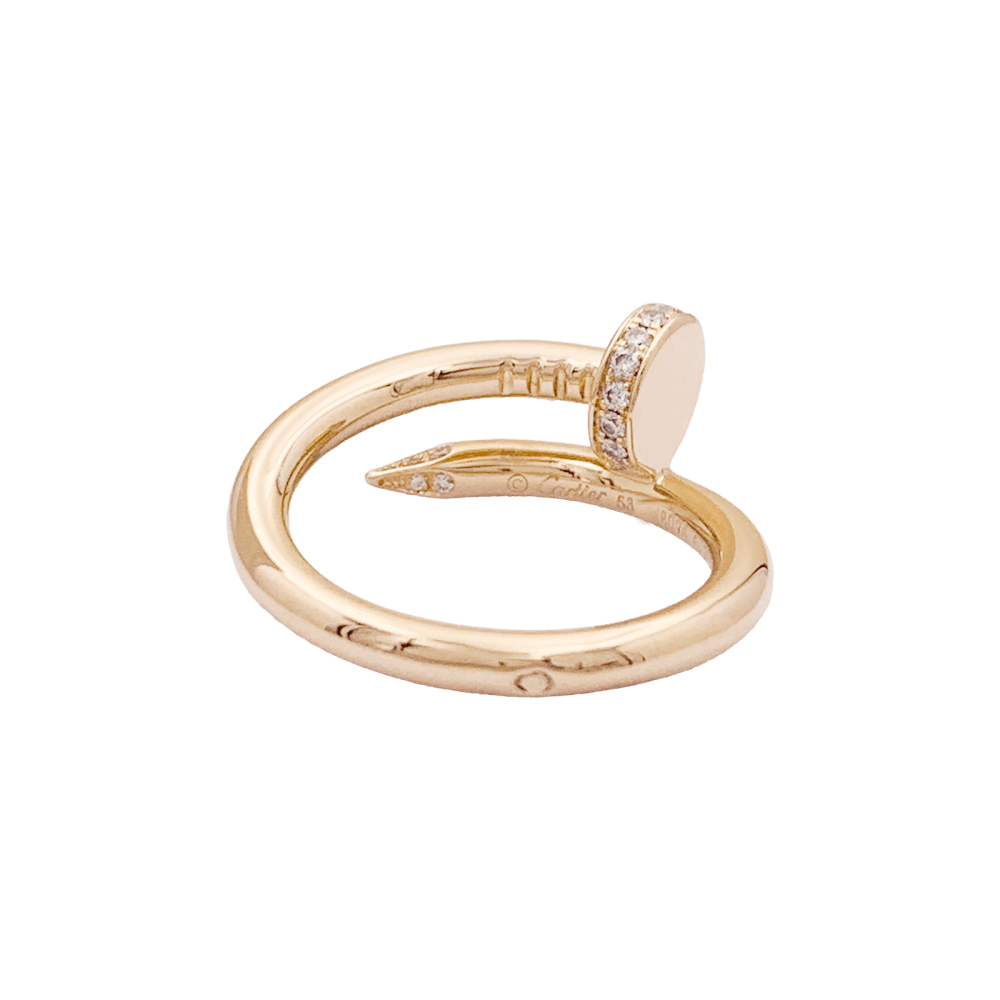 Bague Jonc CARTIER "Juste un Clou" en or rose et diamants - Castafiore