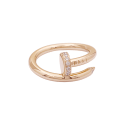 Bague Jonc CARTIER "Juste un Clou" en or rose et diamants - Castafiore