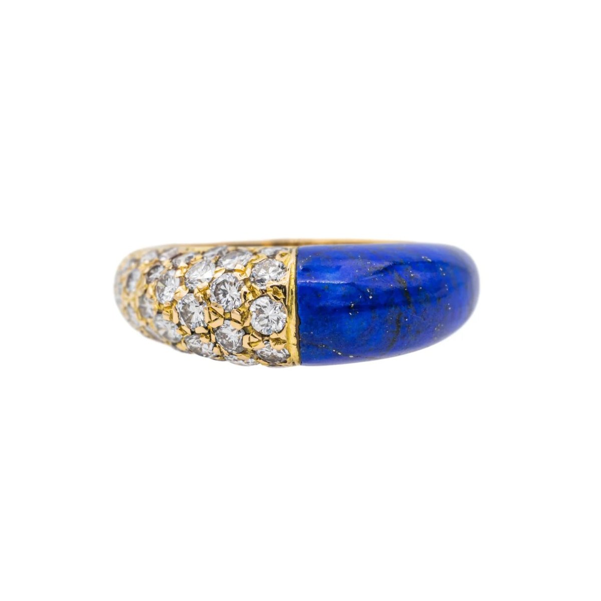 Bague Jonc CARTIER "Mimi" en or jaune, lapis - lazuli et diamants - Castafiore