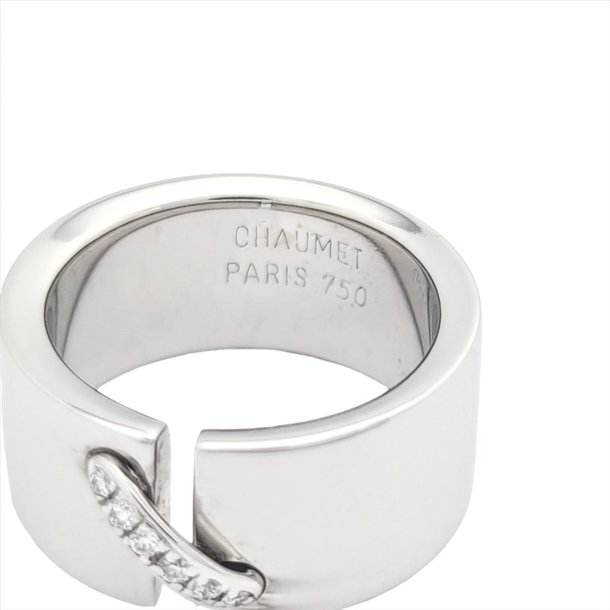 Bague Jonc CHAUMET en or blanc et diamants - Castafiore