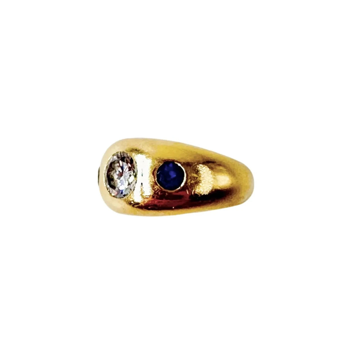 Bague Jonc CHAUMET en or jaune, saphirs et diamant - Castafiore