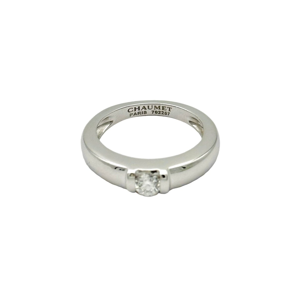 Bague Jonc CHAUMET "Gioia" en or blanc et diamant - Castafiore