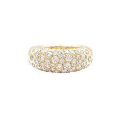 Bague Jonc CHAUMET "Grains de Caviar" en or jaune et diamants - Castafiore
